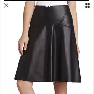 Vegan leather BCBG camber skirt a-line szs MSRP198